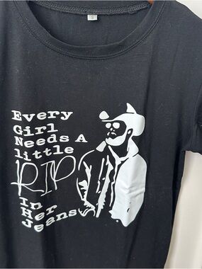 Black Graphic Tee "Every Girl Needs a Little Rip" NWOT